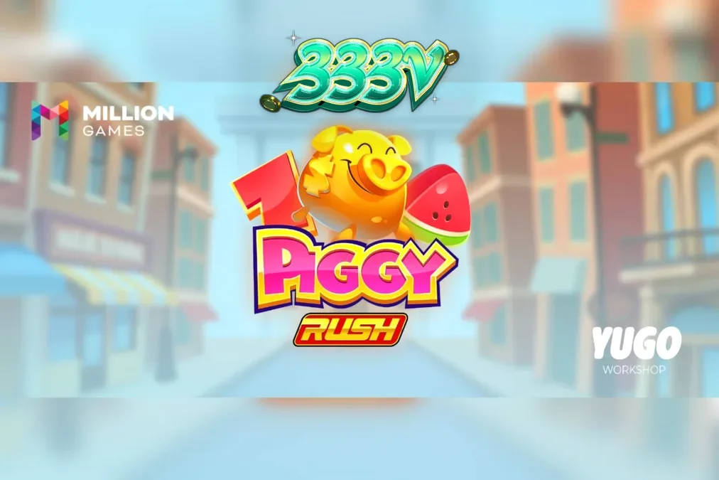 Tampilan visual slot Piggy Rush dengan karakter babi dan simbol buah